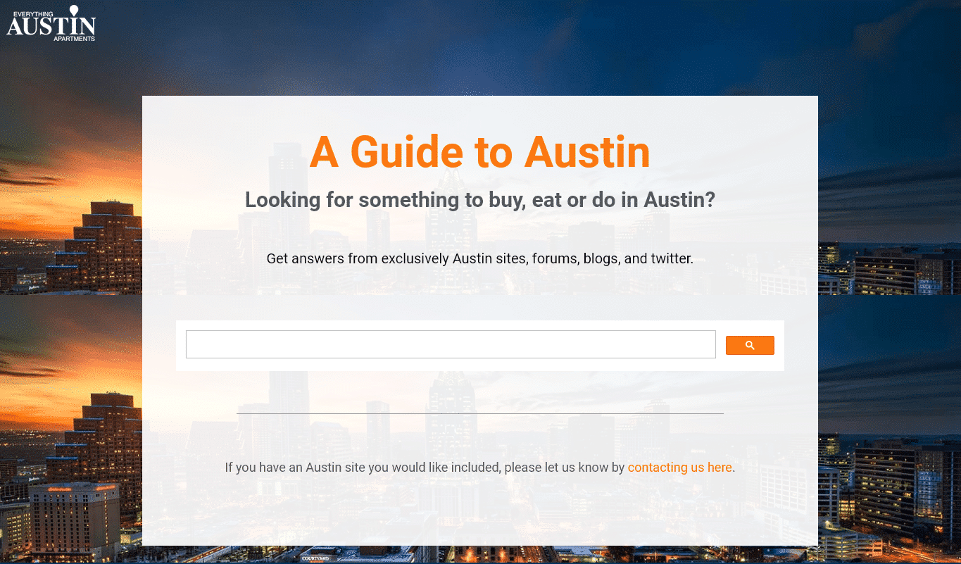 guide to austin search engine screenshot