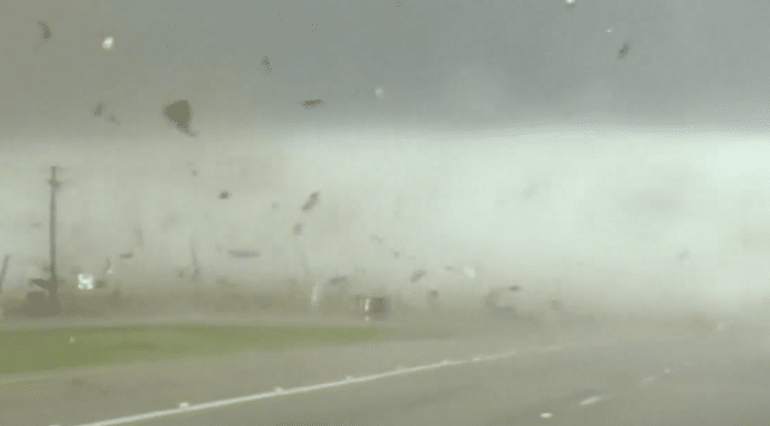 texas truck hit by tornado