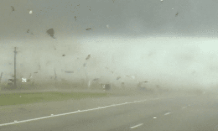 texas truck hit by tornado