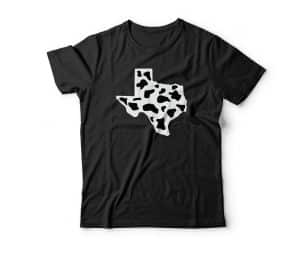 texas shape cow print black mockup