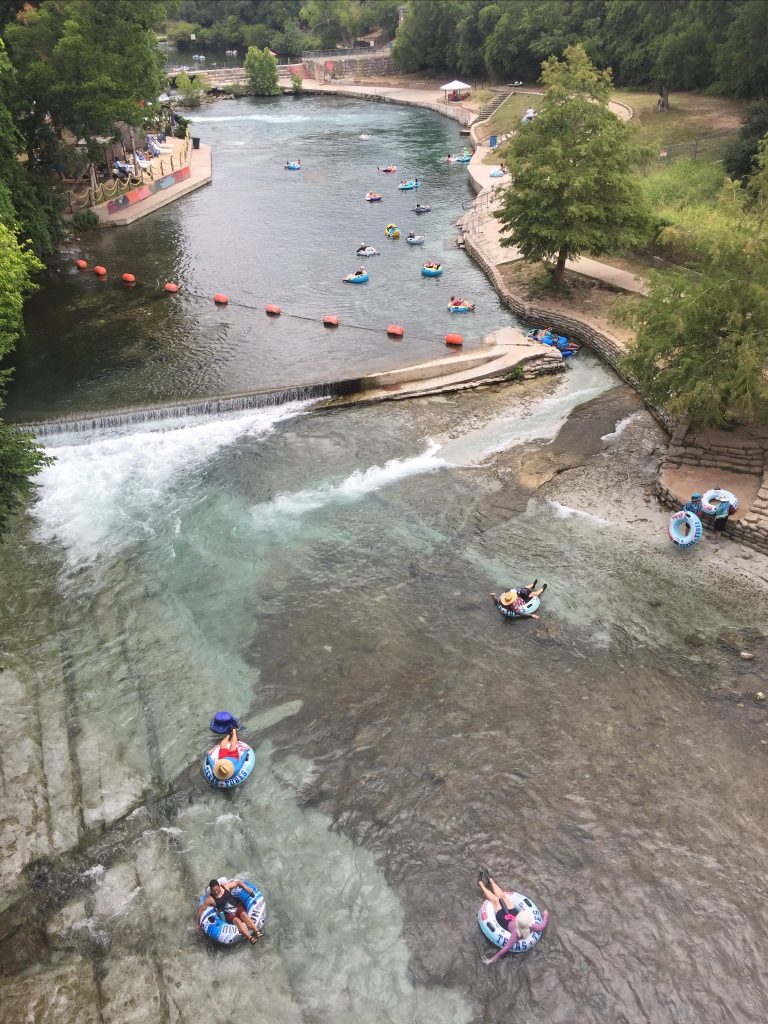 people tubing in the Comal in New BraunfelsRiver