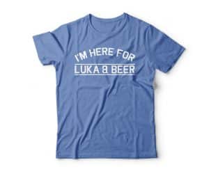here for luka and beer dallas mavericks tshirt mockup heather columbia blue
