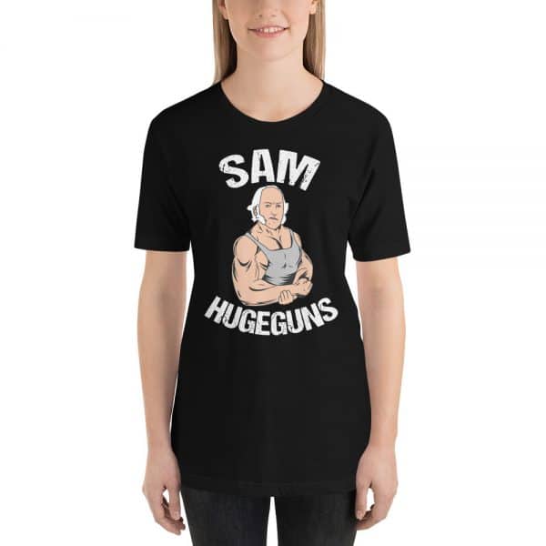 sam hugeguns texas shirt design on white female