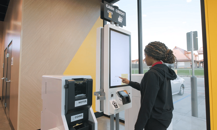 the first cash accepting kiosk at a mcdonald's in white settlement