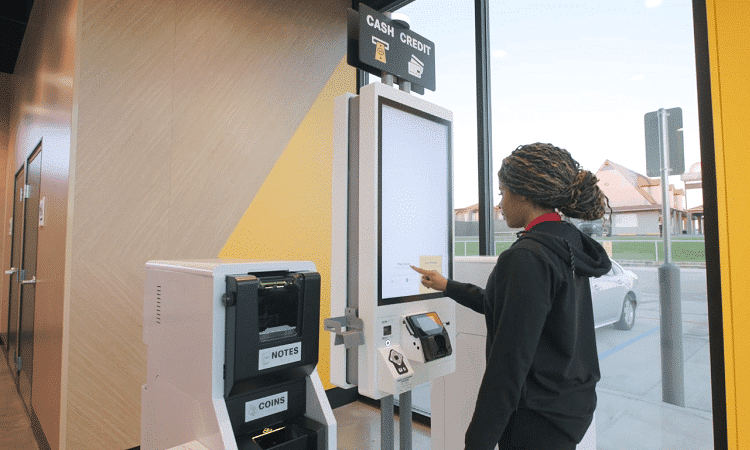 the first cash accepting kiosk at a mcdonald's in white settlement