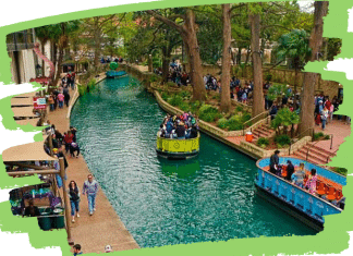 san antonio river walk dyed green