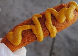 fletcher's corny dog with mustard