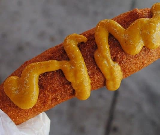 fletcher's corny dog with mustard