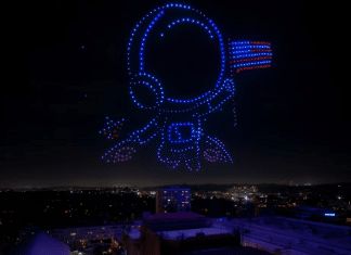 sky elements america's got talent drone show astronaut