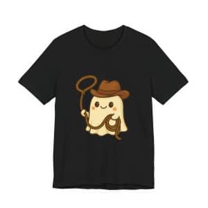 cute cowboy ghost t-shirt black