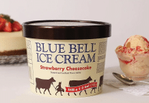 Blue Bell Just Brought Back Its Popular Strawberry Cheesecake Ice Cream to Wrap Up Summer blue bell strawberry cheesecake ice cream